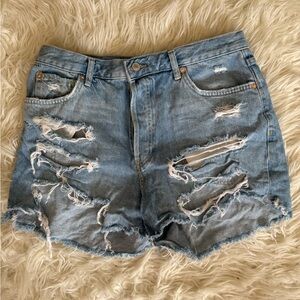 We The Free Ripped Light Blue Jean Shorts size 30